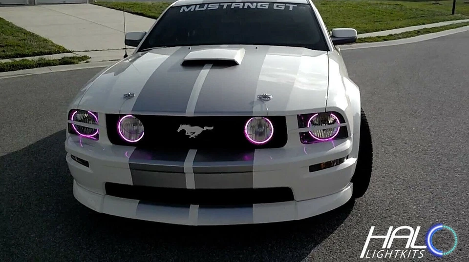 2005-2009 Oracle Ford MUSTANG Colorshift LED Scheinwerfer + Halo Set Mit / - Bild 3 von 4