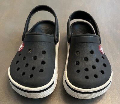 Crocs Crocband Clog Black US kids Size 8-9 Rubber Back Strap
