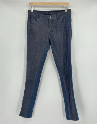 Womens Black Leather Knit Skinny Pants Sz 27 by Custommade