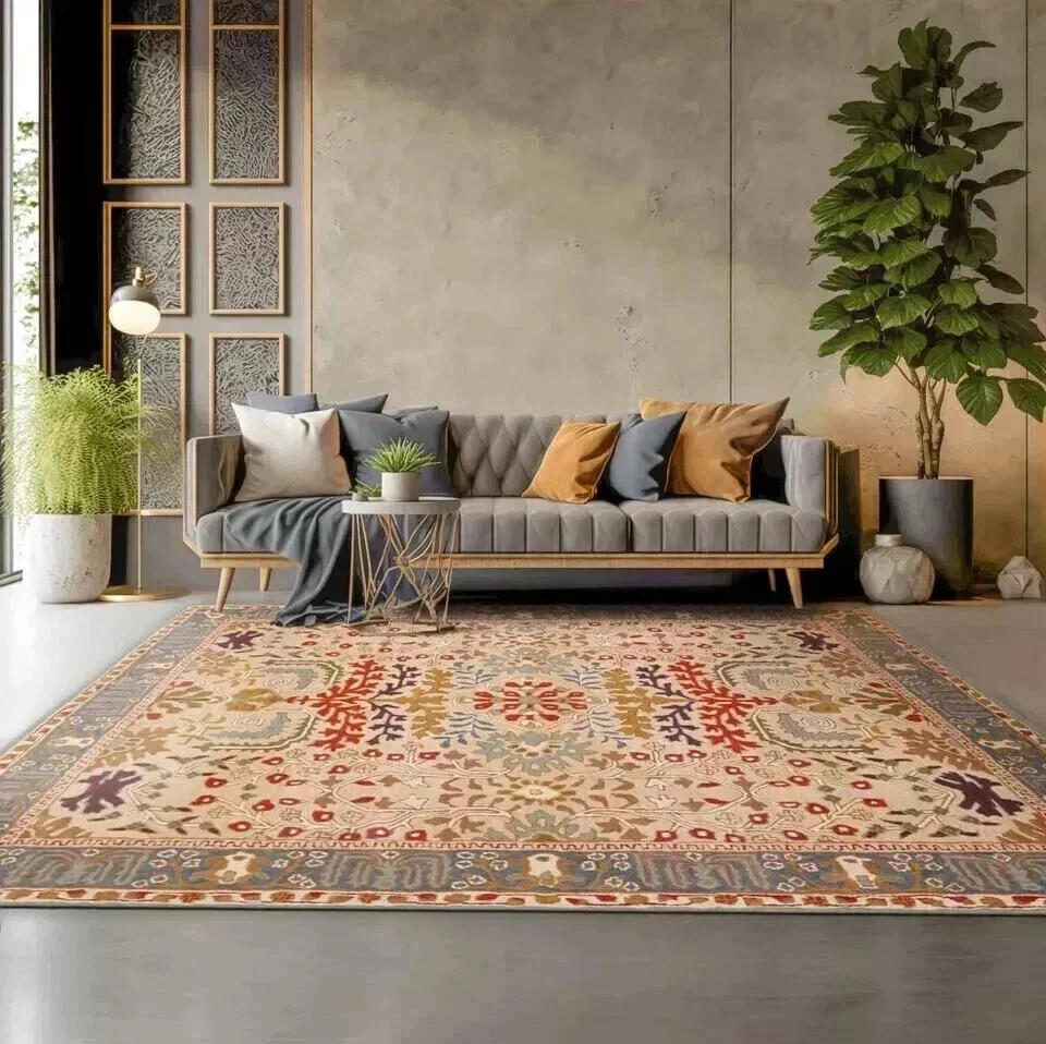 8x10 |9x12 Handmade Wool Transitional Oriental Area Rug Beige Rugs office Room