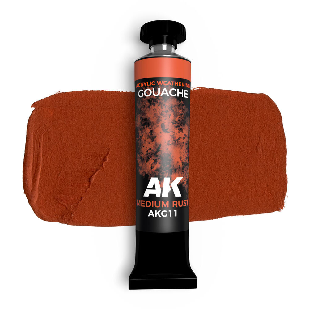 AK Interactive AKG11 - Medium Rust - Ak Gouache 20 ML - New