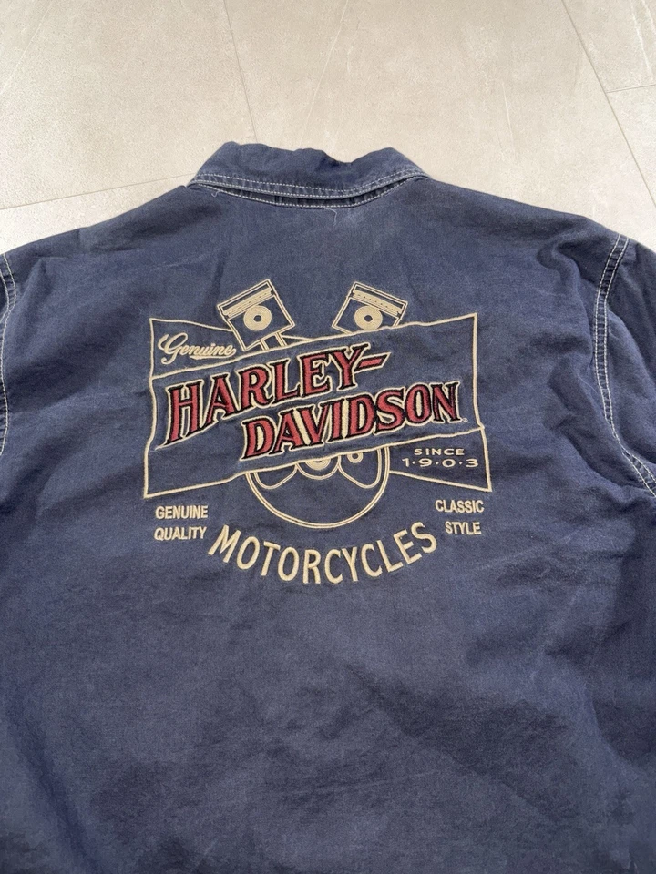 Camisa Harley Davidson Hombre Abotonada Manga Corta Talla Mediana Bordada Foto 2 de 4