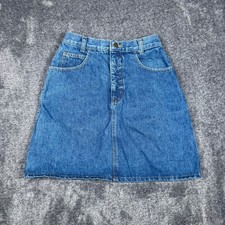 Vintage Utility Denim Mini Skirt Womens 25 Waist Medium Wash Made in USA A-Line