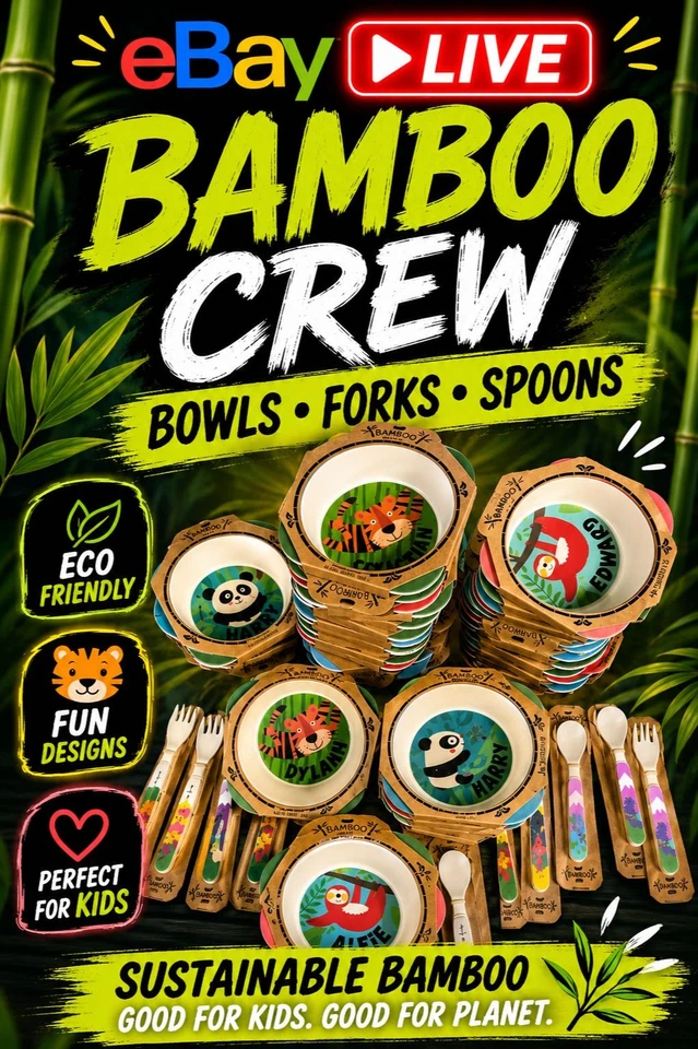 Bamboo Crew Personalised Tableware Eco-Friendly Various Names Available