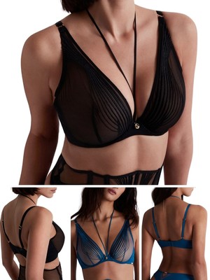 Aubade X Cindy Bruna Sumptuous Waves Triangle Plunge Bra Underwired Bras