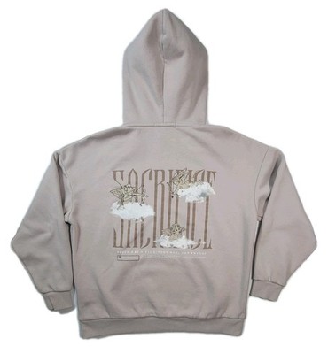 FB Sister Streetwear Hoodie Sacrifice Angel Print Mens Size XS Beige