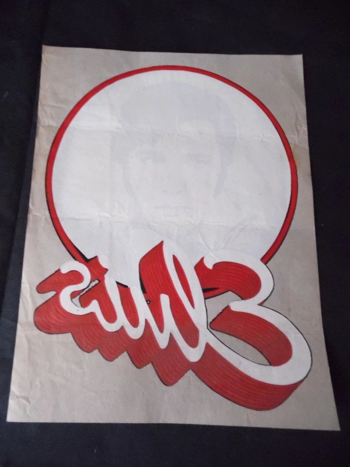 De colección Hierro en "Elvis" Transferencia 17 X 23cms Comprado 1978 (Negro y Rojo) Foto 2 de 2