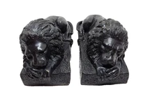 Bronze Lion Bookends Hand Made By Maitland Smith
