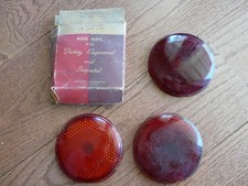 3 Pcs 1937 1938 Dodge Plymouth Desoto Nos Mopar Red Glas Tail Light Lens 669459