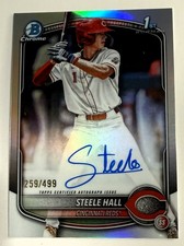 2025 Bowman Draft Steele Hall Chrome Auto Autograph 1st Prospect #CPA-SHA Reds