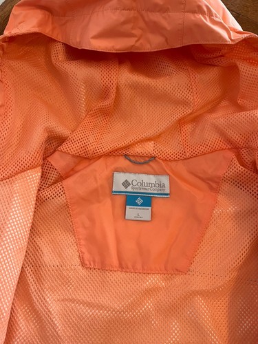 Columbia Girls' Arcadia Rain Jacket, Peach Size L 14/16 - Picture 2 of 3