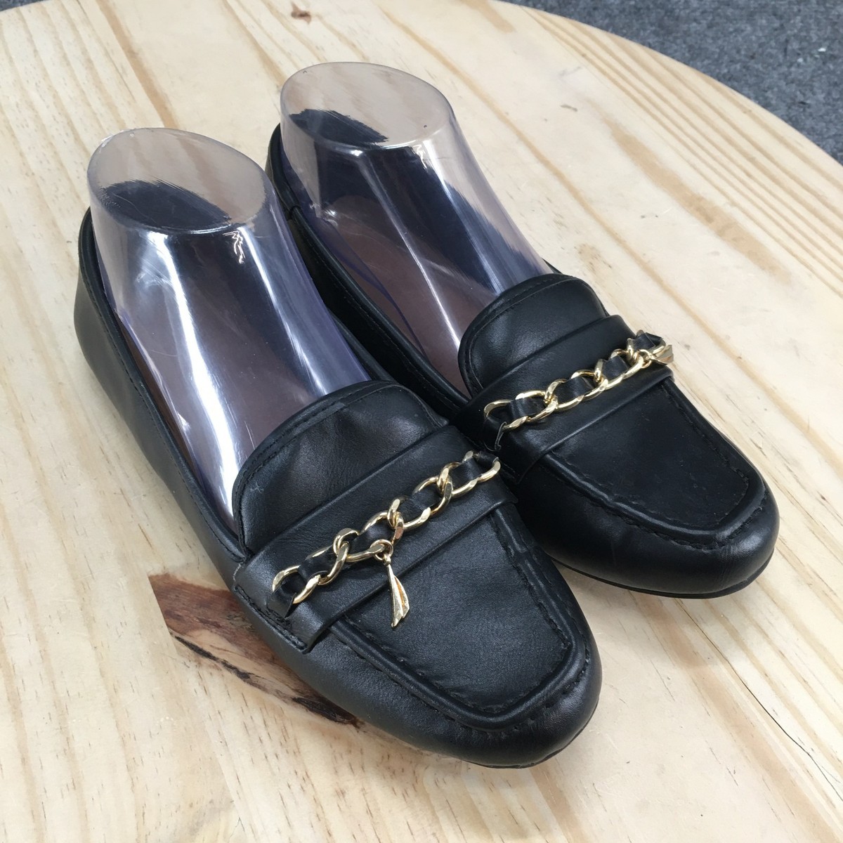 Nautica Shoes Womens 7 Lunara Loafers Black Faux Leather Slip On Casual Comfort View 3