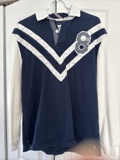 Vintage Tommy Hilfiger Rugby Shirt White And Blue 8