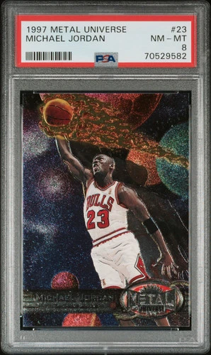 PSA 8 1997 Metal Universe Michael Jordan #23
