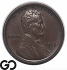 1916-S Lincoln Cent Wheat Penny, Key Date, Choice Unc++