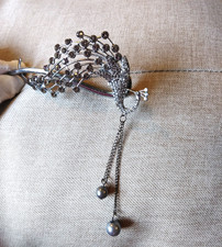 beautiful fancy hair clip claw snap on peacock new style clip