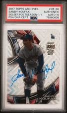 Sandy Koufax 2017 Topps Archives Postseason Series PSA Auto 10 #HT-SK 1/1