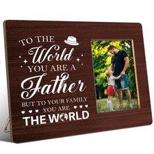 Dad Picture Frame Father Gift Birthday Fathers Day World Family Photo 4x6