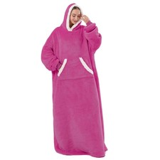 Wearable Blanket Hoodie for Women/Kids/Men, Oversized Cozy Sherpa Lined Hoo...