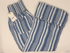 NEW Billabong Women's New Waves Saw Striped Pants Pockets, Size Large / 12