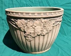 Antique Red Wing Pottery Green Brush Ware Jardiniere Flower Pot Leaf Vine