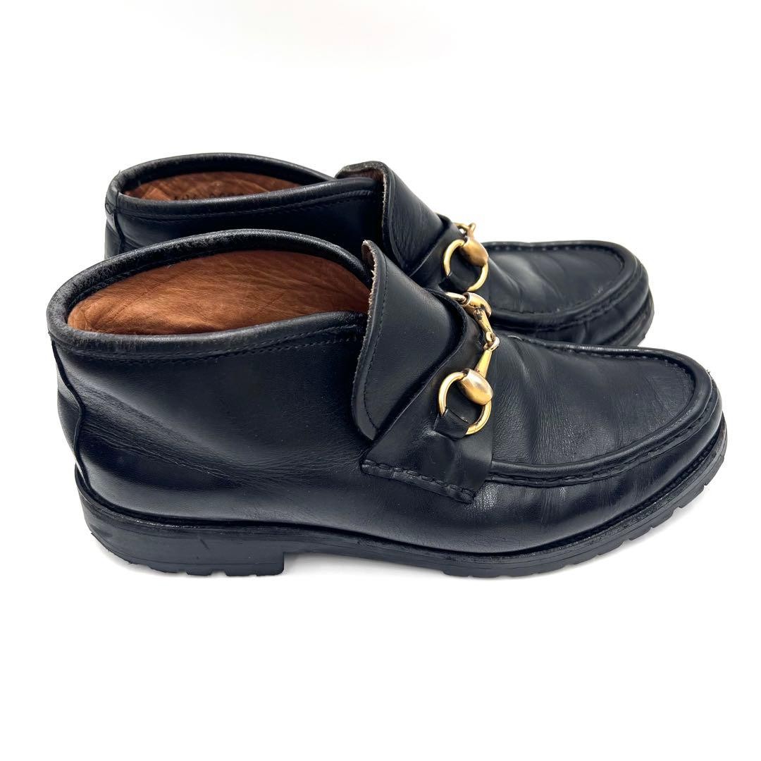 GUCCI Boots Heel Horsebit Leather Black EU37/US7 113176c thumbnail 14