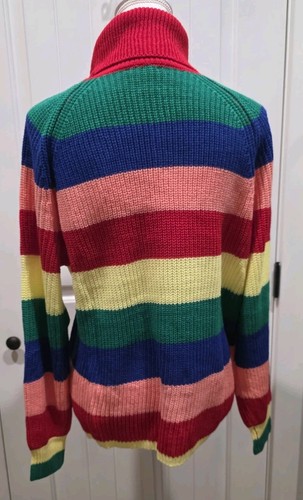 Maglione maglia girocollo rilassato righe multicolore Sunday Up taglia M nuovo senza etichette - Foto 3 di 7