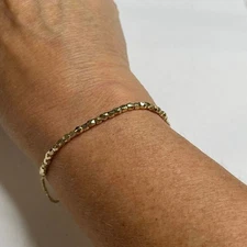 gold tone slide bracelet costume jewelry light weight adjustable