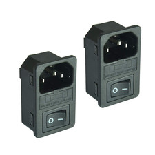 2Pcs Large Current Inlet Male Power Socket with 15A Rocker Switch and Fuse,15A