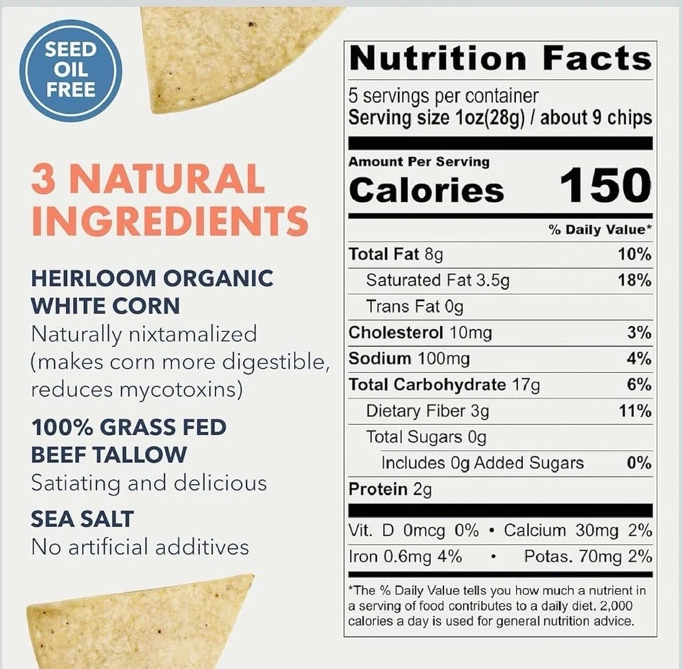 MASA Chips White Corn - Naturally Grown 5 Ounce (Pack of 6) - Image 2 of 4