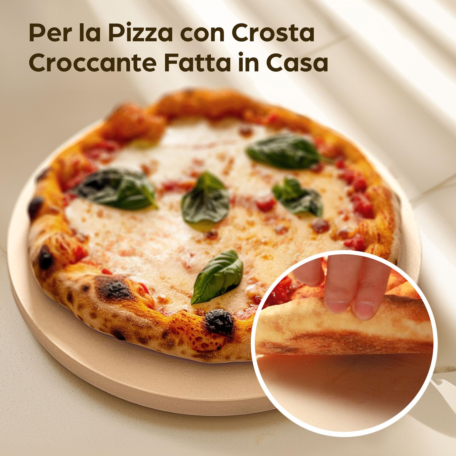 Pietra Refrattaria Per Pizza Praknu - 30cm Ø, Per Forno E Grill, Cordierite Fino A 900°C - Foto 2