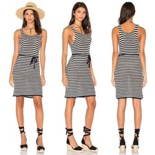 FAITHFULL THE BRAND Knit Mykonos Dress Striped Navy White Striped Size XS