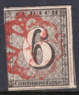 Francobollo SVIZZERA per Cantone Zurigo emissione 1843 usato