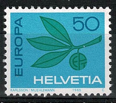 1965 SCHWEIZ EUROPA CEPT ZWEIG MIT 3 BLÄTTERN C.E.P.T. 1 V. MNH MF67147