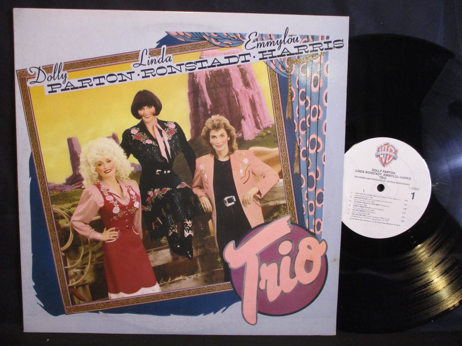 Dolly Parton Linda Ronstadt Emmylou Harris Trio 1987 Record SRC Pressing NM/VG+