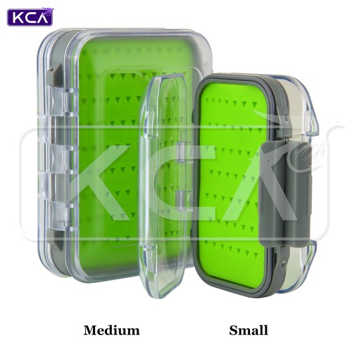 Waterproof DoubleSided Fly Box, Silicone Insert, Clear Lid, Large/Medium/Small eBay