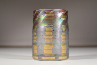 Isgard MOJE-WOHLGEMUTH (1941-2018) Studioglas Zylindervase Skulptur 10cm 1993