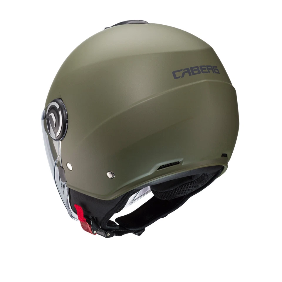 Casco jet CABERG Riviera V4 X VERDE MILITARE OPACO TAGLIA XS - Immagine 3 di 3