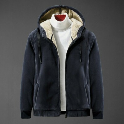Men Thick Hooded Coat Sweatshirt Plus Size Fleece Jacket Zip Warm Winter 8XL Top