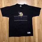 Camiseta Negra Atlética Russell de Colección Minnesota Vikings XL Hecha en EE. UU.