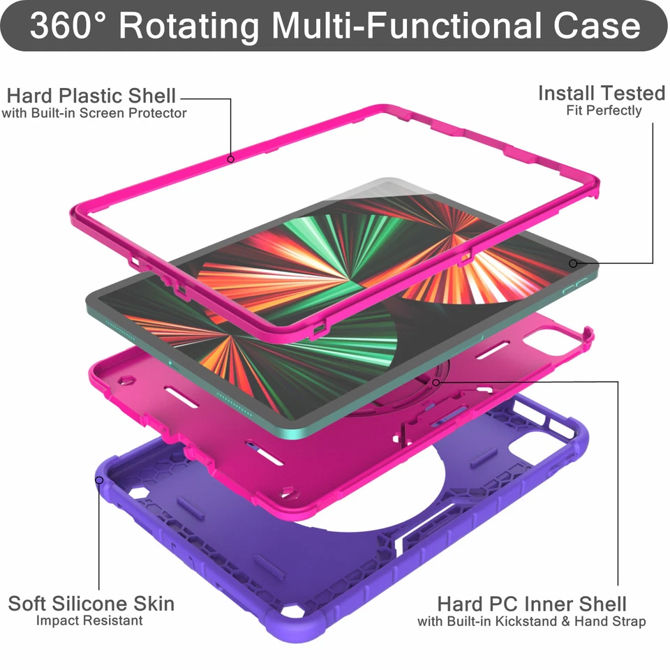 iPad Pro 11" 3rd/2nd/1st Gen&iPad 10.9" Air 5th/4th Gen Case 360° Rotating Stand - Image 2 of 3