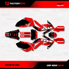 Black & Red Shift Racing Graphics kit fits Honda Crf450X 05-18 Crf 450X