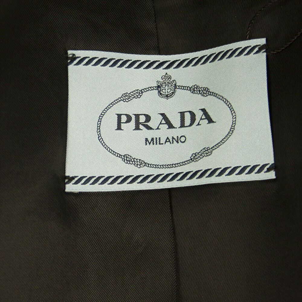 Prada Women's Black Single Breasted Virgin Wool Push Lock Blazer Jacket  size 38