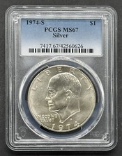 American silver dollar 1974-S Graded Eisenhower PCGS MS67