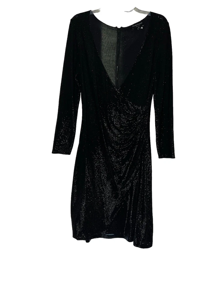 Vestido Emporio Armani Talla 48 Imitación Envoltura Milano Cuello en V Manga Larga Precio de venta sugerido por el fabricante $799 #J2 Foto 3 de 4