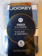 Jockey Mens Pouch 2 Boxer Briefs H Fly Design Blue mix 1146 Classic Fit M 32-34