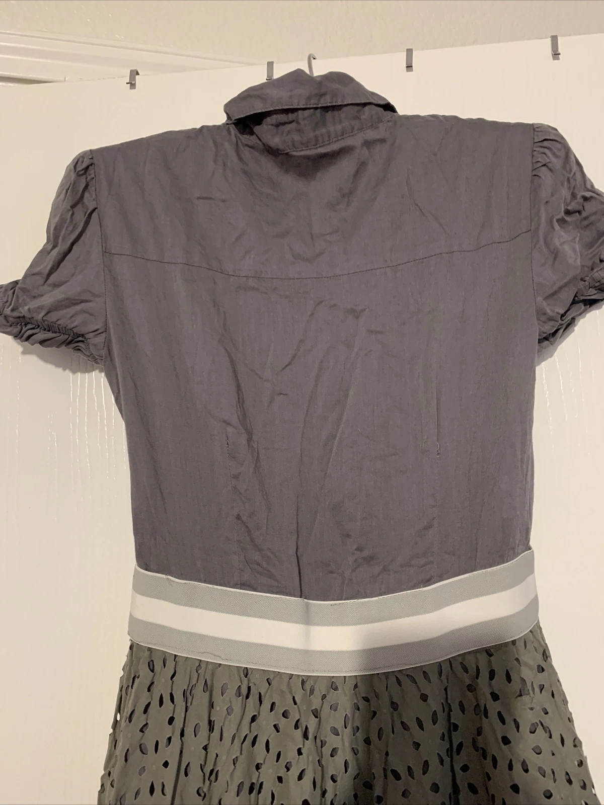 alexander mcqueen a line abito fantasia con volant eur 42 US 6 colletto abbottonato