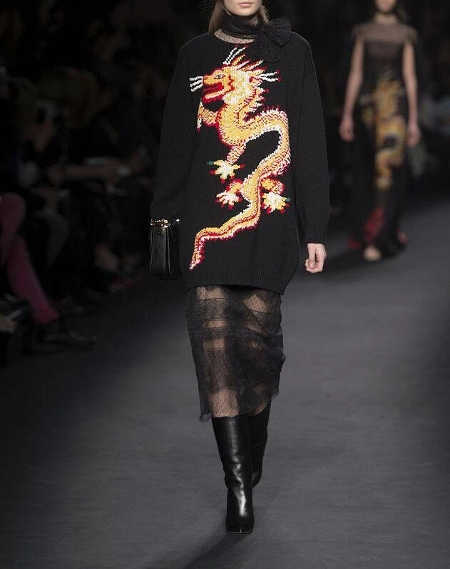 Abito Maglione Valentino Dragon Intarsia taglia S Nuovo con etichette