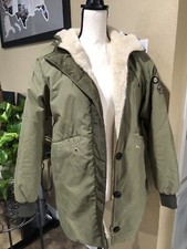 Zara Girls Faux Fur Trimmed Jacket Size 13-14