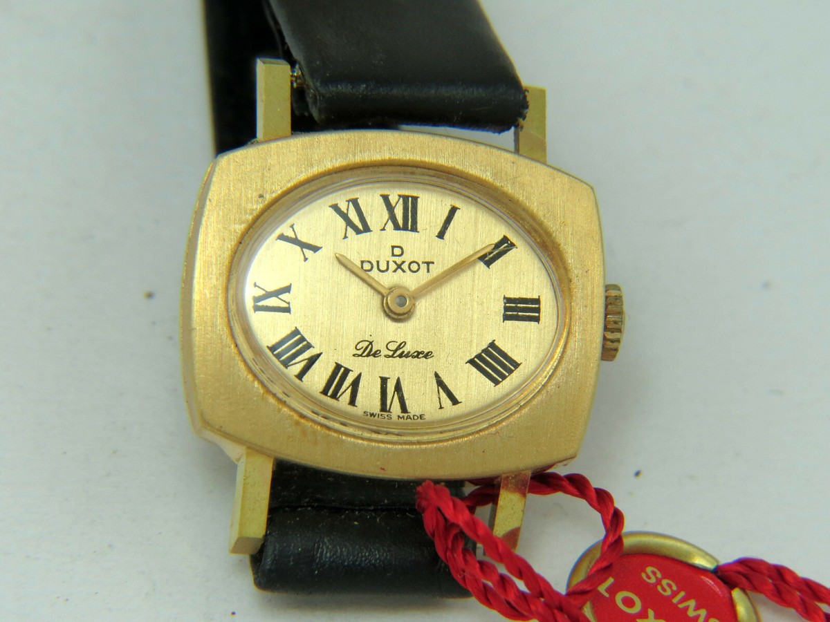 Solid Gold 18K 750 watch Uhr NOS Vintage SwissMade Duxot New